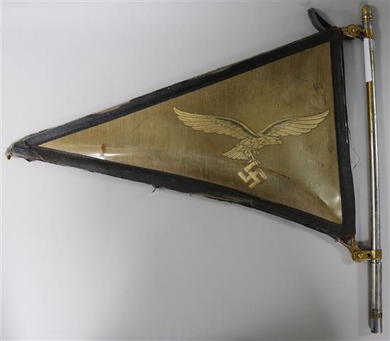 A World War II German Luftwaffe officers car pennant